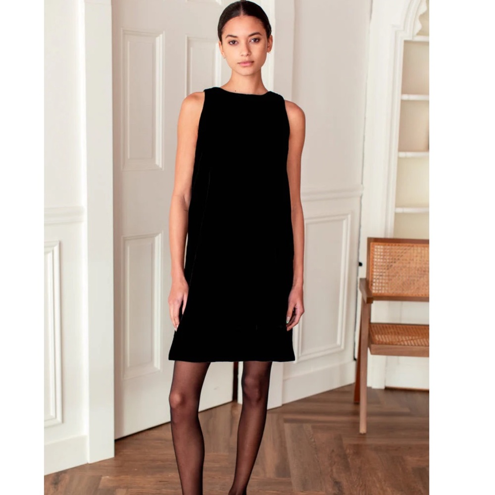 Emerson Fry | MARCELLE SHIFT DRESS - BLACK VELVET